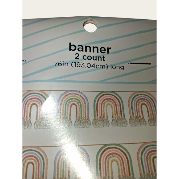 Lot of 2•Rainbow Banner 2ineach 76" Long Bohemian Style Pastel Colors Hanging De - Picture 4 of 5